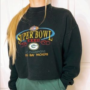Vintage packers superbowl champs crewneck cropped